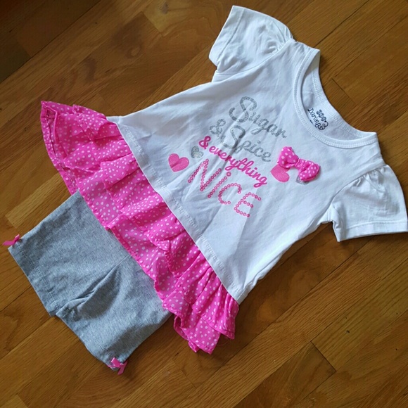 NWT Pink Polkadots Ruffles & Bows Dress & Shorts - Picture 1 of 8